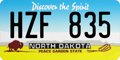 ND license plate HZF835