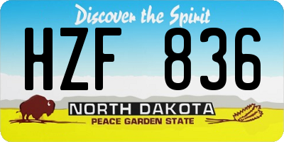 ND license plate HZF836