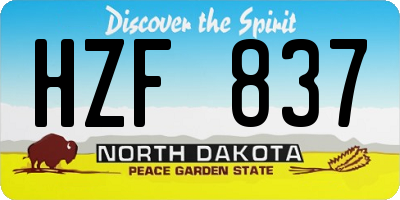 ND license plate HZF837