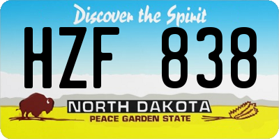ND license plate HZF838