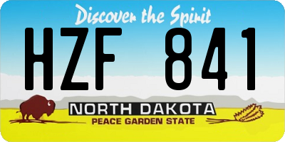 ND license plate HZF841