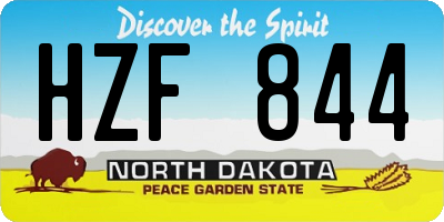 ND license plate HZF844
