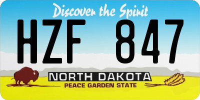 ND license plate HZF847
