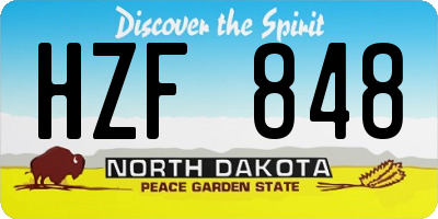 ND license plate HZF848