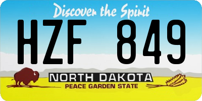 ND license plate HZF849