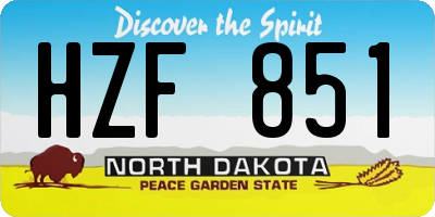 ND license plate HZF851