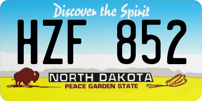 ND license plate HZF852