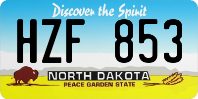 ND license plate HZF853