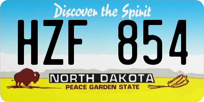 ND license plate HZF854