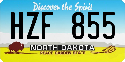 ND license plate HZF855