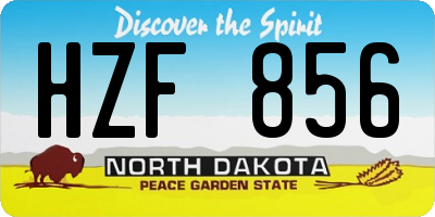 ND license plate HZF856