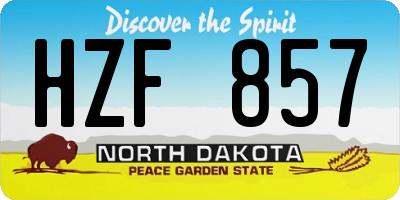 ND license plate HZF857