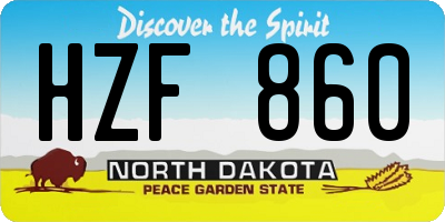 ND license plate HZF860