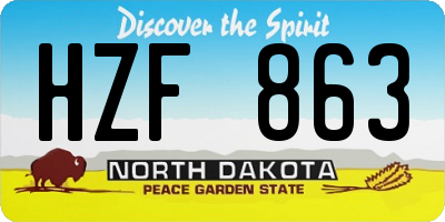 ND license plate HZF863
