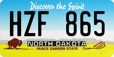 ND license plate HZF865