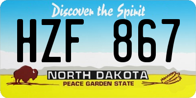 ND license plate HZF867