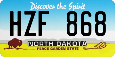 ND license plate HZF868