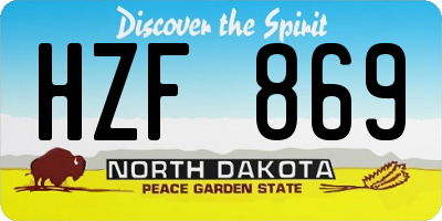 ND license plate HZF869