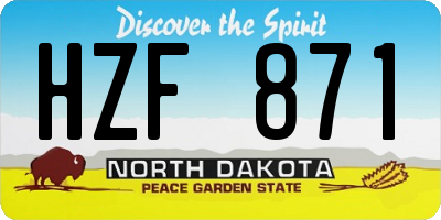ND license plate HZF871