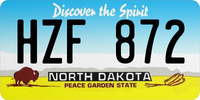 ND license plate HZF872
