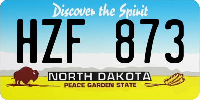 ND license plate HZF873