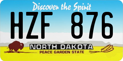 ND license plate HZF876