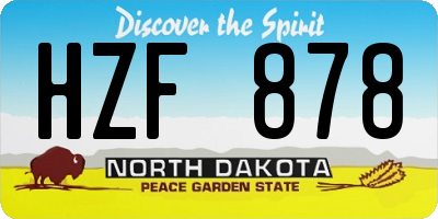 ND license plate HZF878