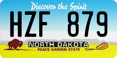 ND license plate HZF879