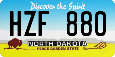 ND license plate HZF880