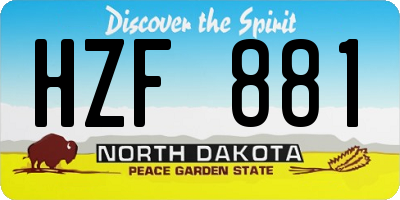 ND license plate HZF881