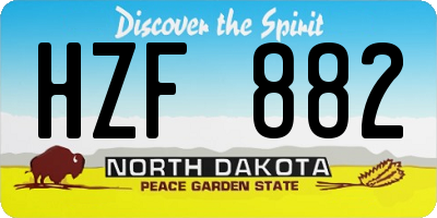 ND license plate HZF882