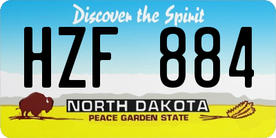 ND license plate HZF884
