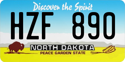 ND license plate HZF890