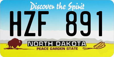 ND license plate HZF891