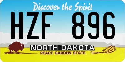 ND license plate HZF896