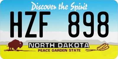 ND license plate HZF898