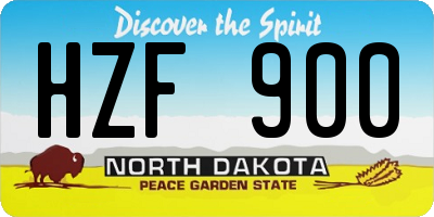 ND license plate HZF900