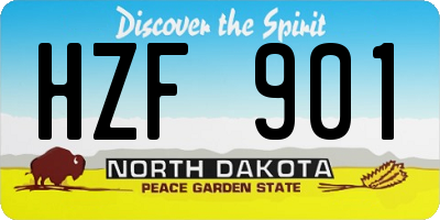ND license plate HZF901