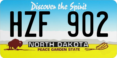 ND license plate HZF902