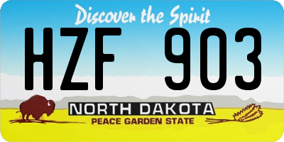 ND license plate HZF903
