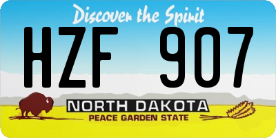ND license plate HZF907