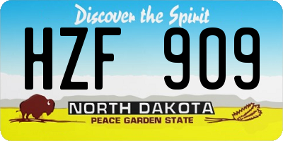 ND license plate HZF909