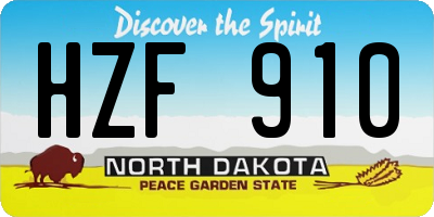 ND license plate HZF910