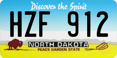 ND license plate HZF912