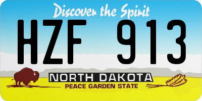ND license plate HZF913