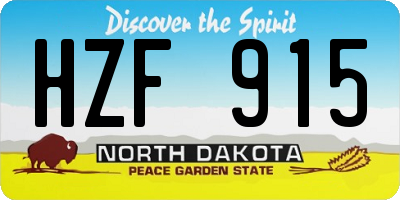 ND license plate HZF915