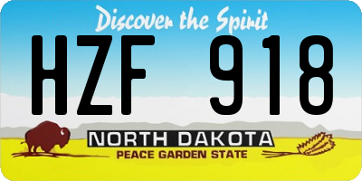 ND license plate HZF918