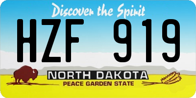 ND license plate HZF919