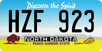 ND license plate HZF923