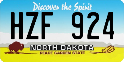 ND license plate HZF924